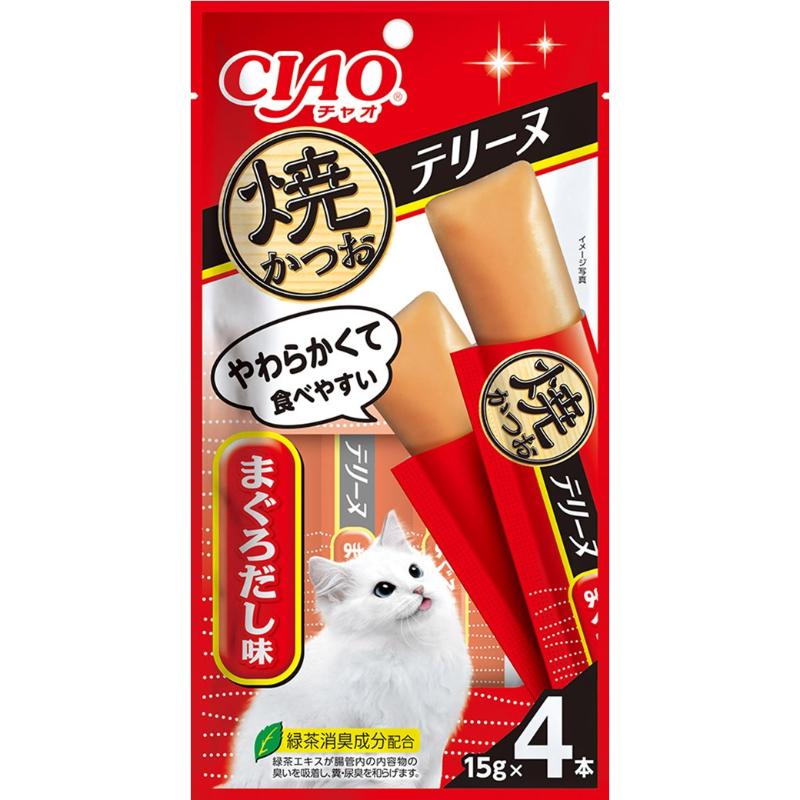 ［いなばペットフード］CIAO 焼かつおテリーヌ まぐろだし味 15g×4本