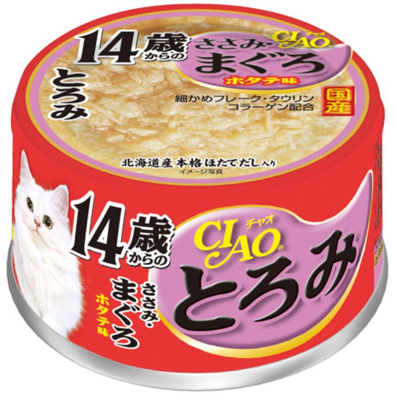 ［いなばペットフード］CIAO とろみ 14歳からのささみ・まぐろ ホタテ味 80g A-54【メーカーフェア10】