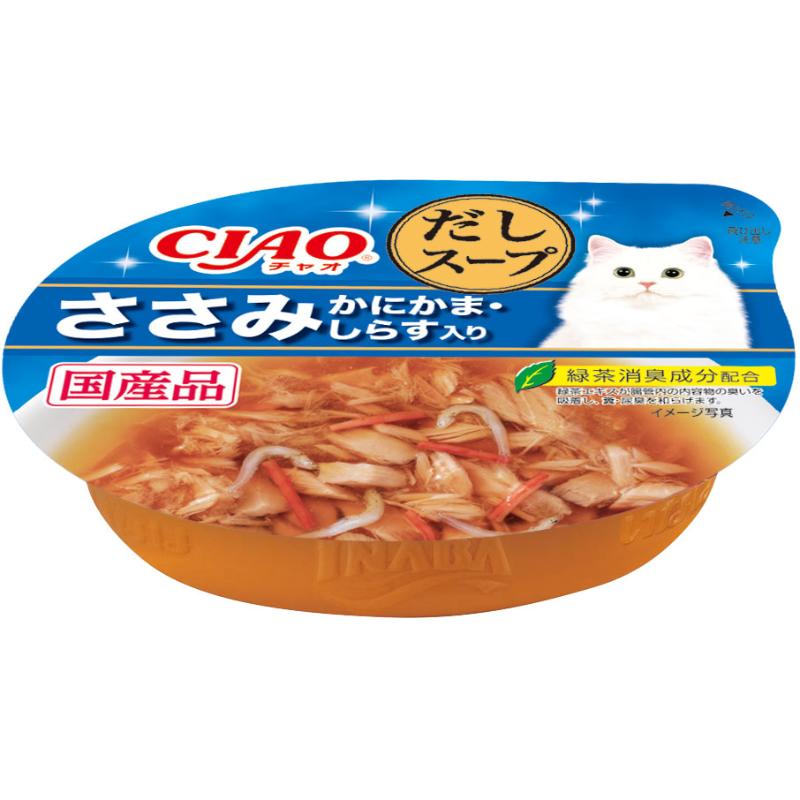 [いなばペットフード]CIAO このままだしスープ ささみ かにかま･しらす入り 60g NC-54【メーカーフェア10】