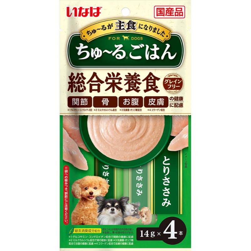 [いなばペットフード(直送)]いなば ちゅ~るごはん とりささみ 14g×4本 ※メーカー直送 ※発注単位･最低発注数量(混載50ケース以上)にご注意下さい