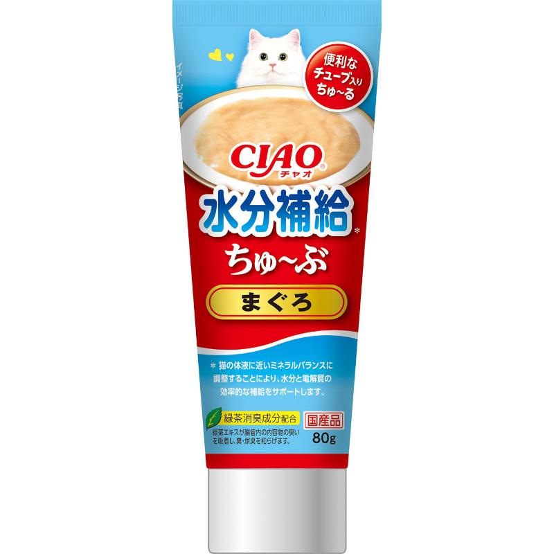 ［いなばペットフード(直送)］ちゅ～ぶ 水分補給 まぐろ 80g CS-158 ※メーカー直送 ※発注単位・最低発注数量(混載50ケース以上)にご注意下さい【メーカーフェア5】