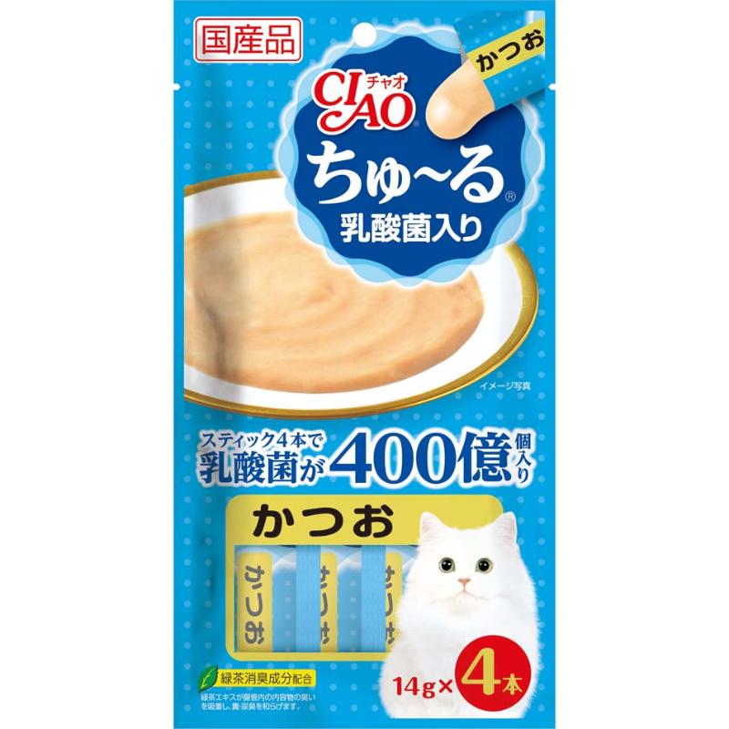 ［いなばペットフード］CIAO ちゅ～る 乳酸菌入り かつお 14g×4本 SC-232【メーカーフェア10】