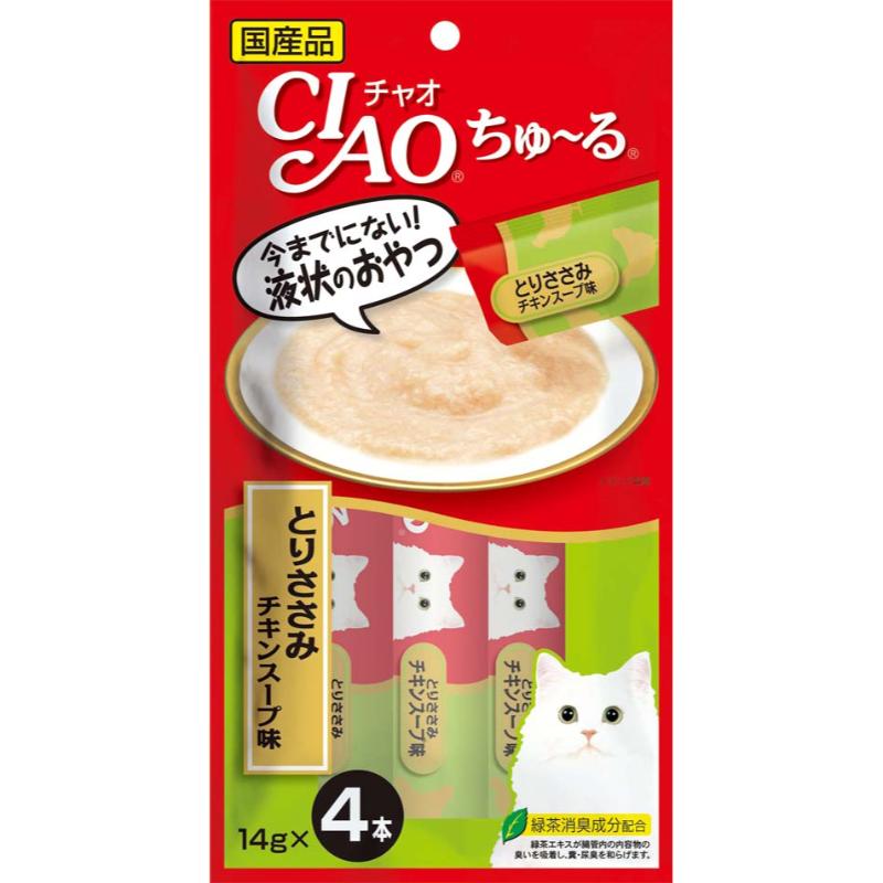 ［いなばペットフード］CIAO ちゅ～る とりささみ チキンスープ味 14g×4本 SC-107　【メーカーフェア10】
