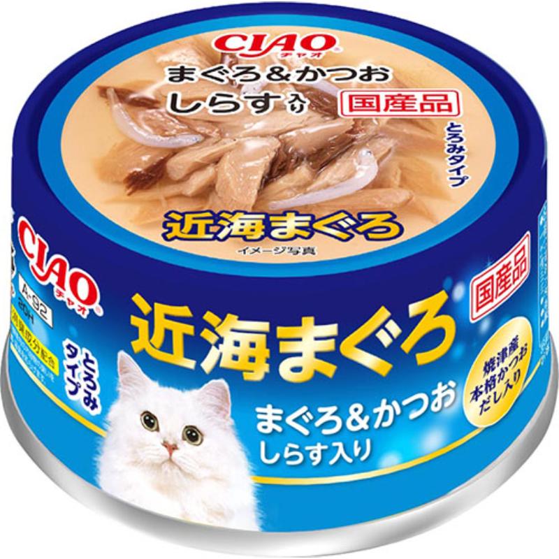 ［いなばペットフード(直送)］CIAO 近海まぐろ まぐろ＆かつお・しらす入り 80g ※メーカー直送 ※発注単位・最低発注数量(混載50ケース以上)にご注意下さい【メーカーフェア5】