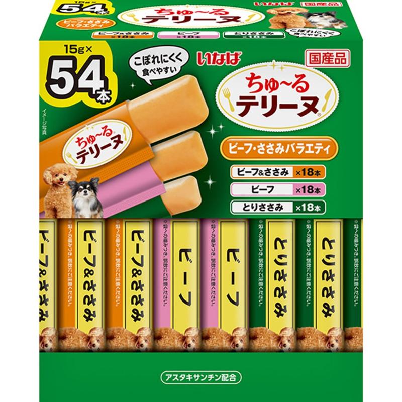 ［いなばペットフード］いなば ちゅ～るテリーヌ ビーフ・ささみバラエティ 15g×54本