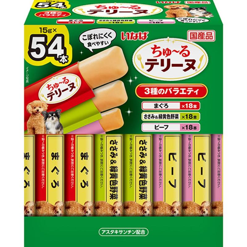 ［いなばペットフード］いなば ちゅ～るテリーヌ 3種のバラエティ 15g×54本