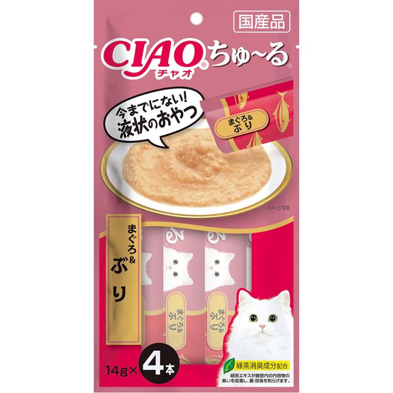 ［いなばペットフード］CIAO ちゅ～る まぐろ＆ぶり 14g×4本