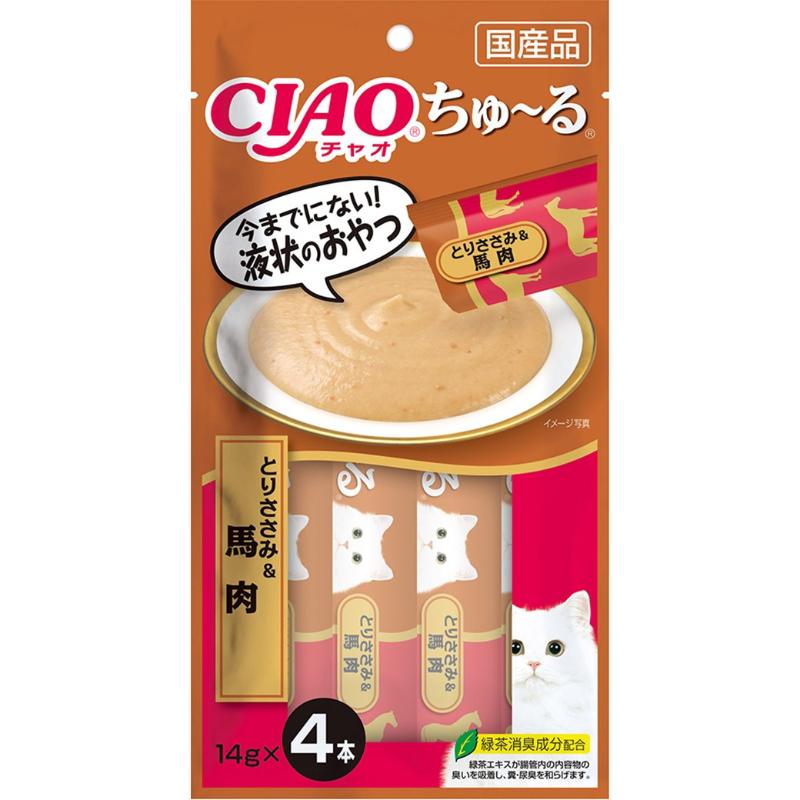 ［いなばペットフード］CIAO ちゅ～る とりささみ＆馬肉 14g×4本