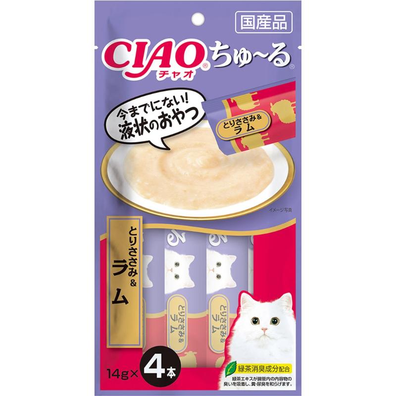 ［いなばペットフード］CIAO ちゅ～る とりささみ＆ラム 14g×4本