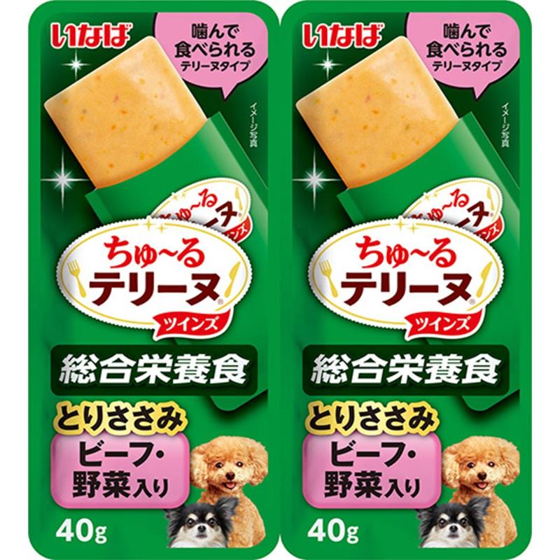 ［いなばペットフード］いなば ちゅ～るテリーヌツインズ とりささみ ビーフ・野菜入り 40g