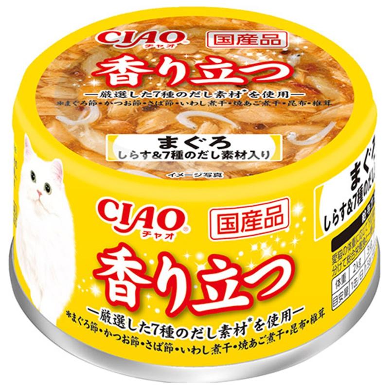 ［いなばペットフード］CIAO 香り立つまぐろ しらす＆7種のだし素材入り 80g