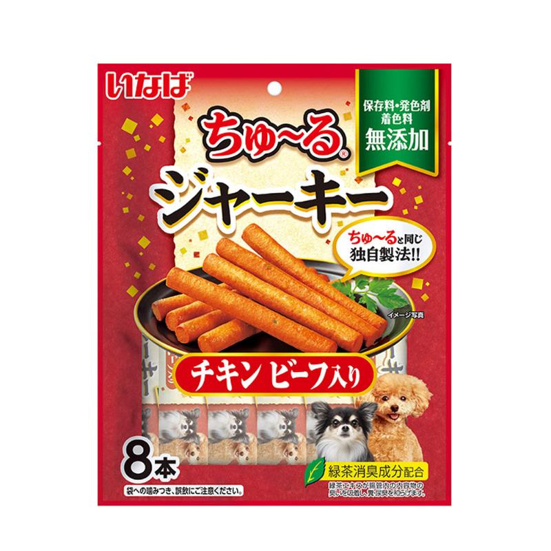 ［いなばペットフード］いなば ちゅ～るジャーキー チキン ビーフ入り 8本
