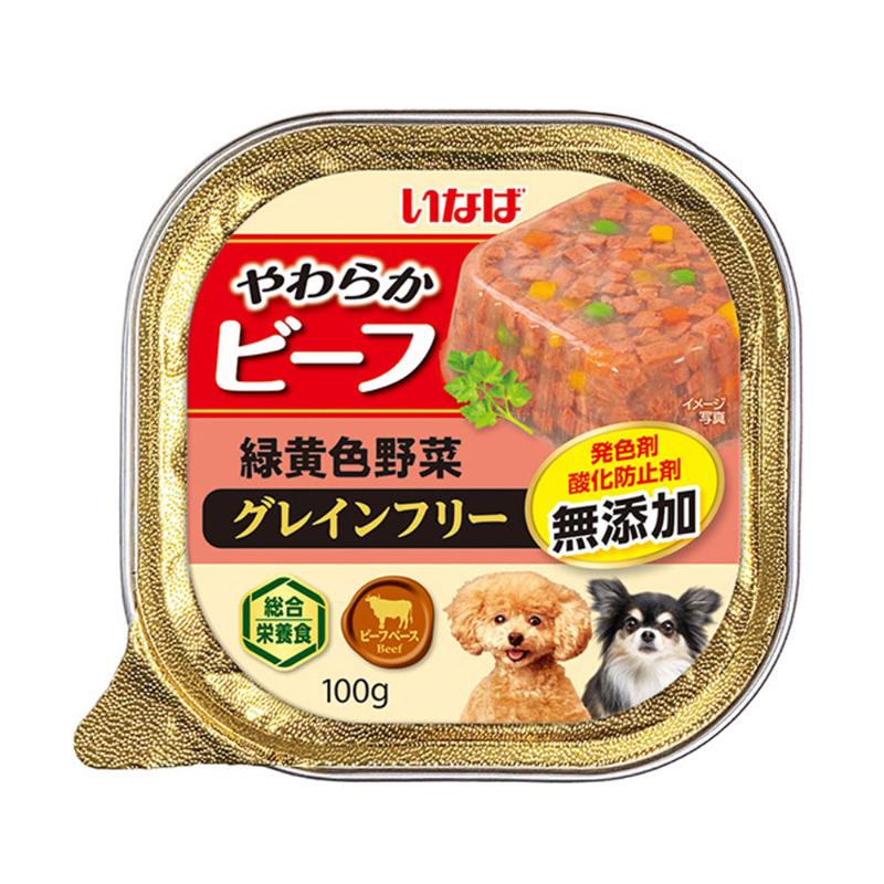 ［いなばペットフード］やわらかビーフ 緑黄色野菜 100g