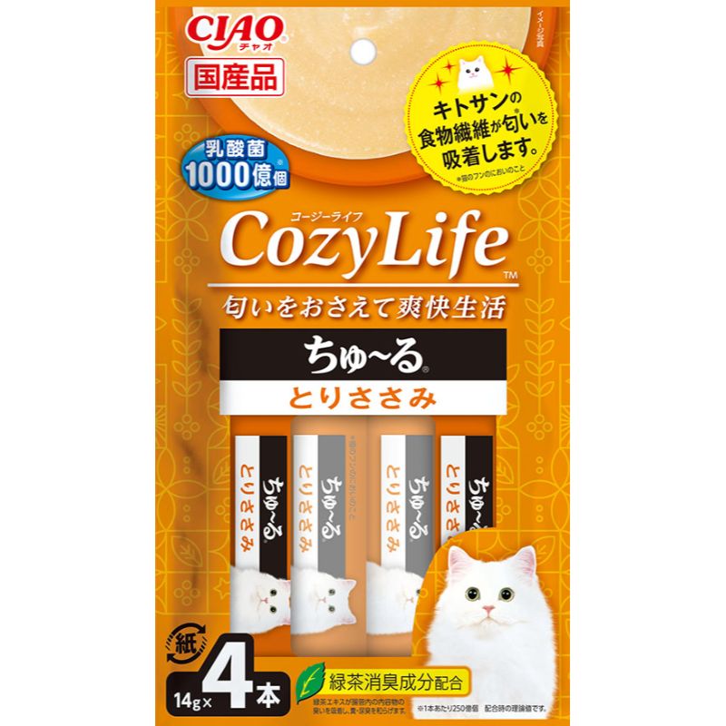 [いなばペットフード(直送)] CIAO Cozy Life ちゅ～る とりささみ 14g×4本 ※メーカー直送 ※発注単位・最低発注数量(混載50ケース以上)にご注意下さい