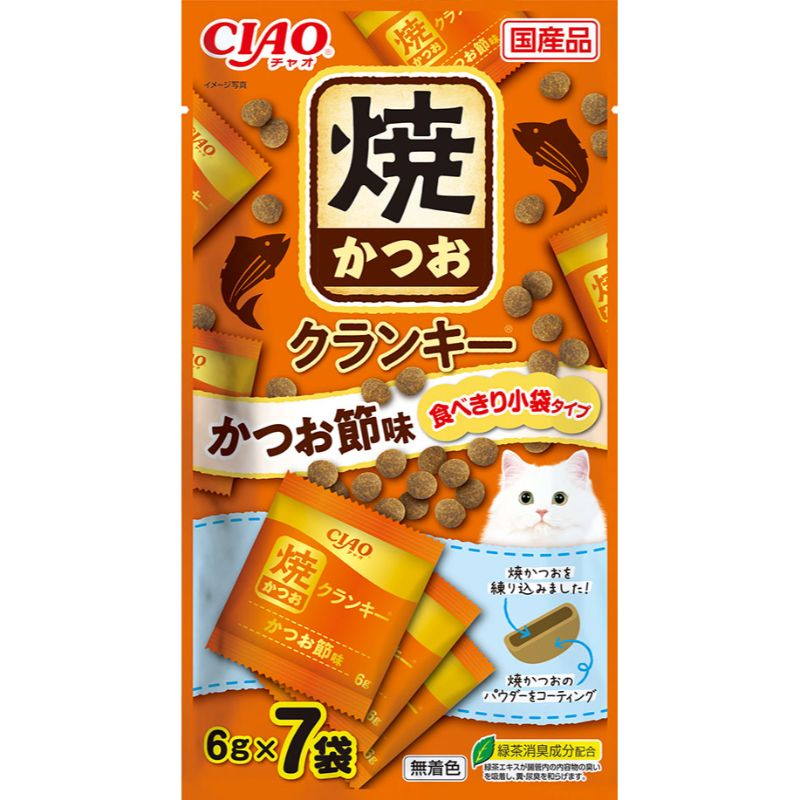 ［いなばペットフード］CIAO 焼かつおクランキー かつお節味 6g×7袋