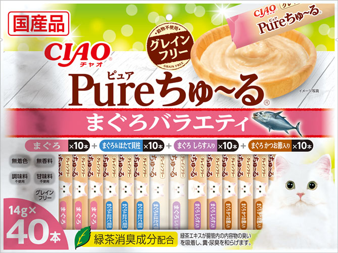 いなばペットフード] CIAO Pureちゅ～る まぐろバラエティ 14g×40本 | ペットフード・ペット用品の卸売・仕入はPETポチッと ラブリー・ ペット商事