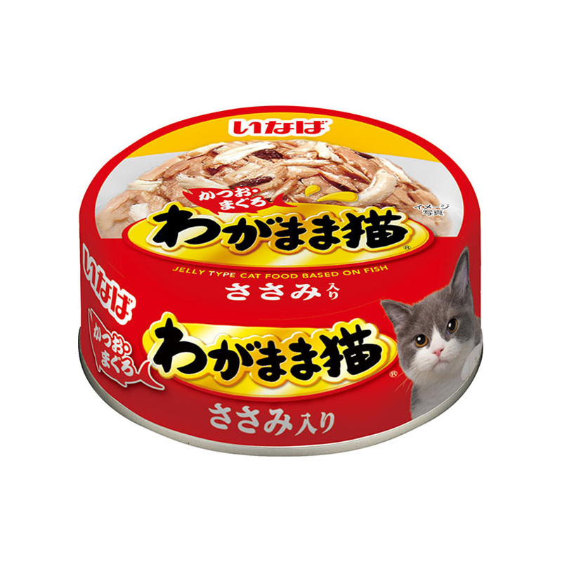 [いなばペットフード(直送)] いなば わがまま猫 ささみ入り かつお・まぐろ 115g IM-272 ※メーカー直送 ※発注単位・最低発注数量(混載50ケース以上)にご注意下さい