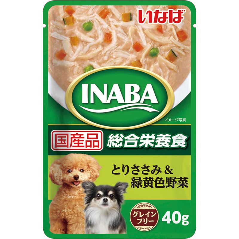 ［いなばペットフード(直送)］INABA とりささみ＆緑黄色野菜 40g ※メーカー直送 ※発注単位・最低発注数量(混載50ケース以上)にご注意下さい