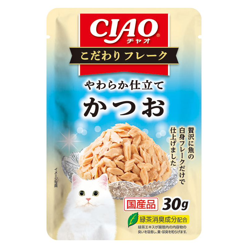 ［いなばペットフード］CIAO こだわりフレーク やわらか仕立てかつお 30g