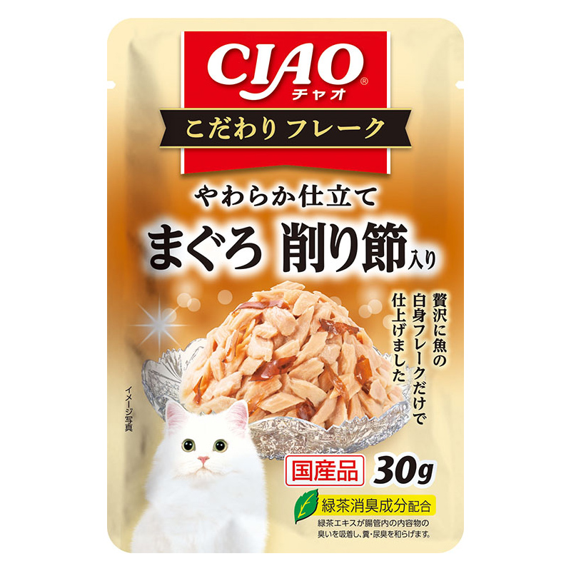 ［いなばペットフード］CIAO こだわりフレーク やわらか仕立てまぐろ削り節入り 30g