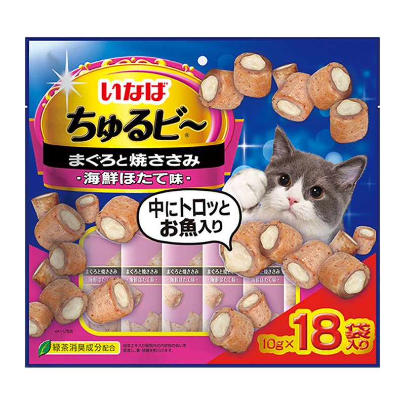 ［いなばペットフード］いなば ちゅるビ～ まぐろと焼ささみほたて味 10g×18袋