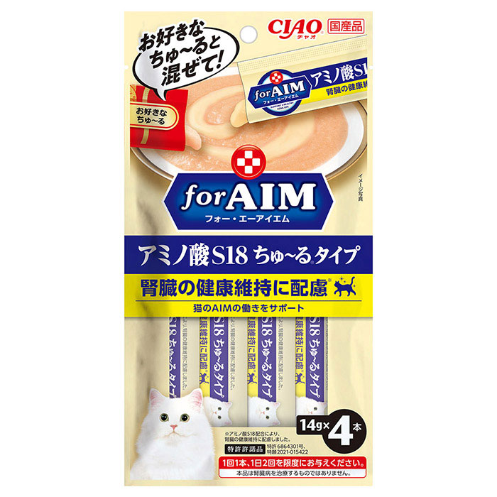 [いなばペットフード] CIAOforAIM アミノ酸S18 ちゅ～るタイプ 14g×4本