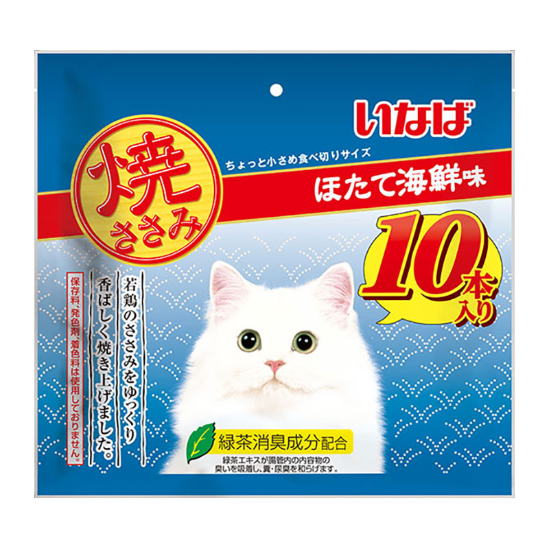 いなばペットフード いなば 焼ささみ ほたて海鮮味 10本 ペットフード ペット商品の卸売 仕入はpetポチッと ラブリー ペット商事