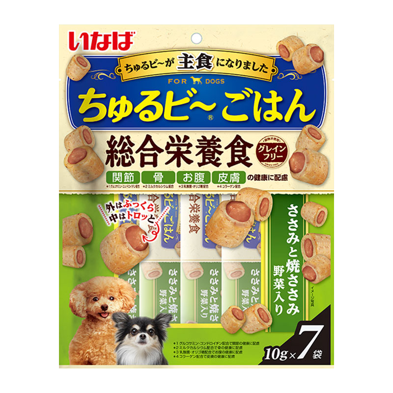 ［いなばペットフード］いなば ちゅるビ～ごはん ささみと焼ささみ 野菜入り 10g×7袋