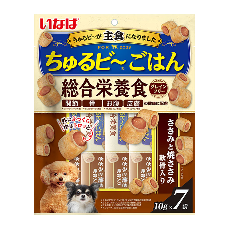 ［いなばペットフード］いなば ちゅるビ～ごはん ささみと焼ささみ 軟骨入り 10g×7袋