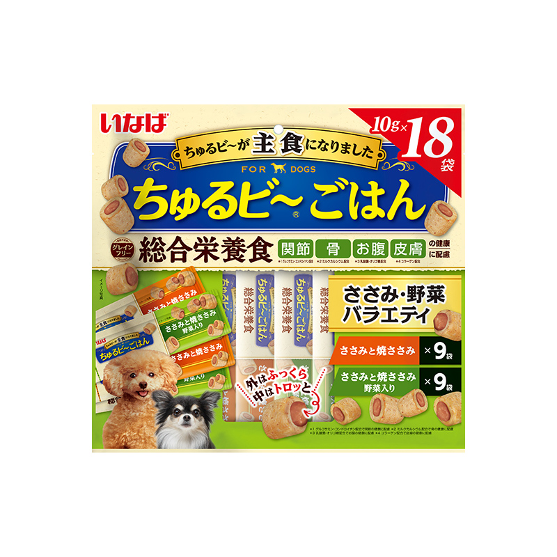 ［いなばペットフード］いなば ちゅるビ～ごはん ささみ・野菜バラエティ 10g×18袋