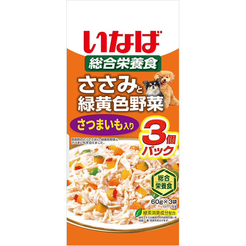 ［いなばペットフード］いなば ささみと緑黄色野菜 さつまいも入り 60g×3