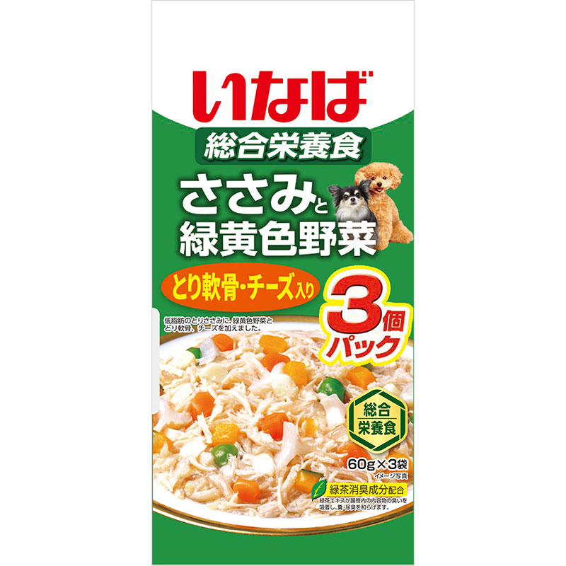 ［いなばペットフード］いなば ささみと緑黄色野菜 とり軟骨チーズ入り 60g×3