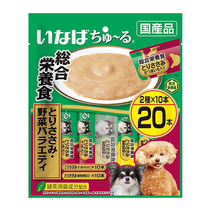 ［いなばペットフード］いなば ちゅ～る総合栄養食 とりささみ・野菜バラエティ 20本　