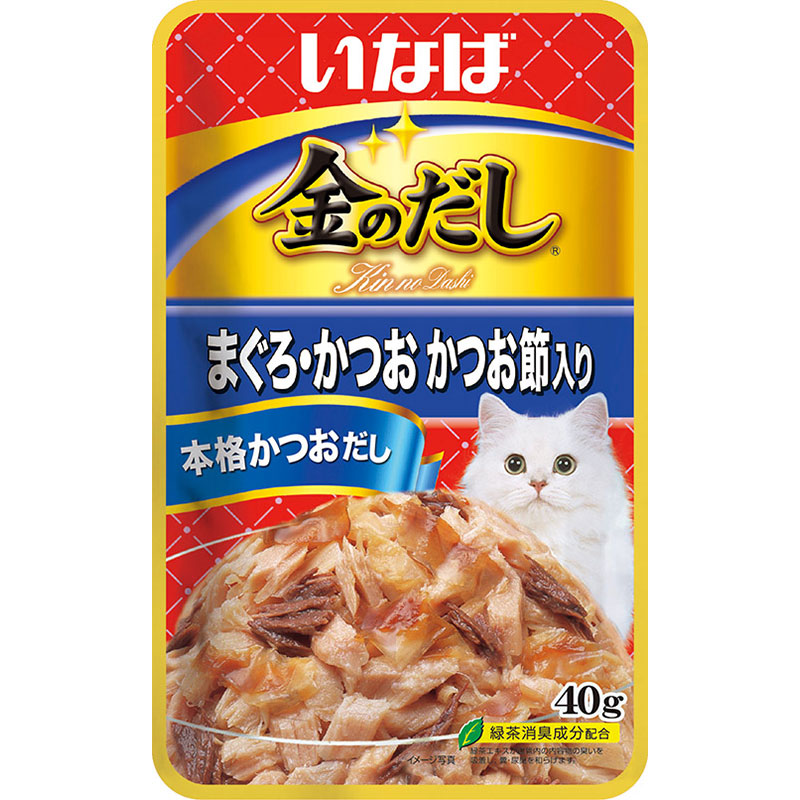 ［いなばペットフード］いなば 金のだしパウチ まぐろ・かつお かつお節入り 40g