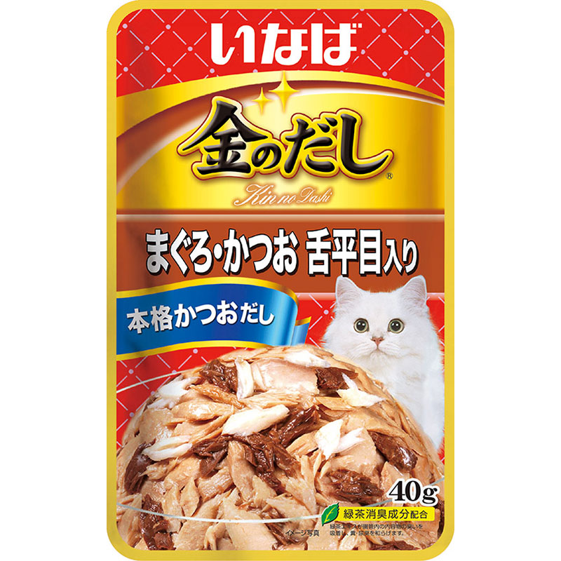 ［いなばペットフード］いなば 金のだしパウチ まぐろ・かつお 舌平目入り 40g