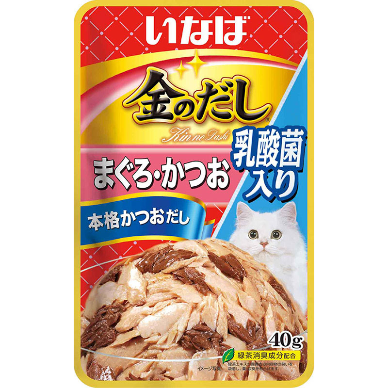 ［いなばペットフード］いなば 金のだしパウチ 乳酸菌入り まぐろ・かつお 40g