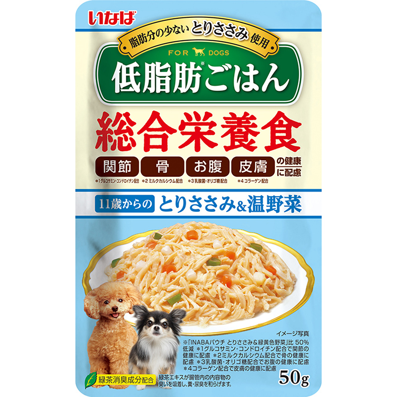 ［いなばペットフード］いなば 低脂肪ごはん 11歳からのとりささみ＆温野菜 50g