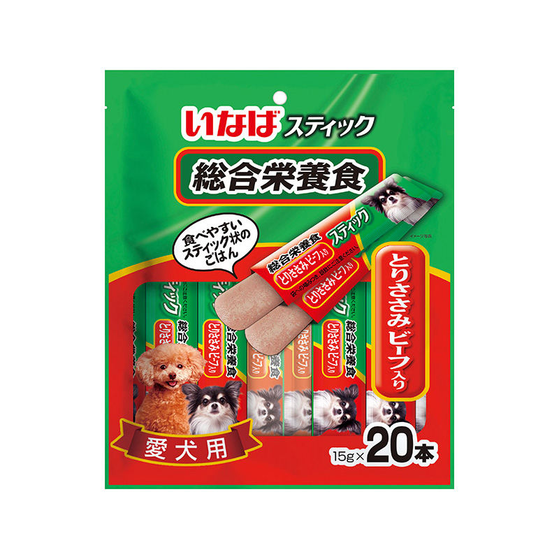 ［いなばペットフード］いなば スティック 総合栄養食 とりささみ ビーフ入り 15g×20本入