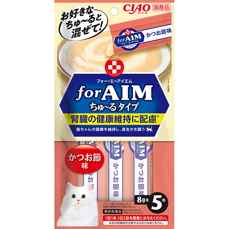 [いなばペットフード] CIAO forAIM ちゅ～るタイプ かつお節味 8g×5本入