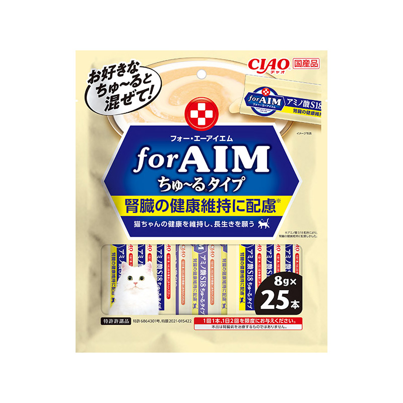 ［いなばペットフード］CIAO forAIM ちゅ～るタイプ アミノ酸S18 8g×25本入