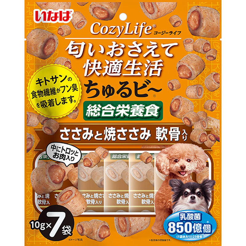 ［いなばペットフード］いなば CozyLife ちゅるビ～総合栄養食 ささみと焼ささみ 軟骨入り 10g×7袋