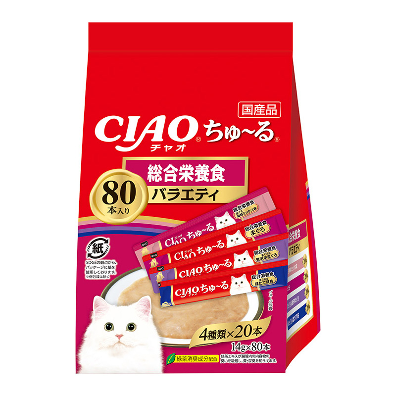 ［いなばペットフード］CIAO ちゅ～る 総合栄養食バラエティ 14g×80本