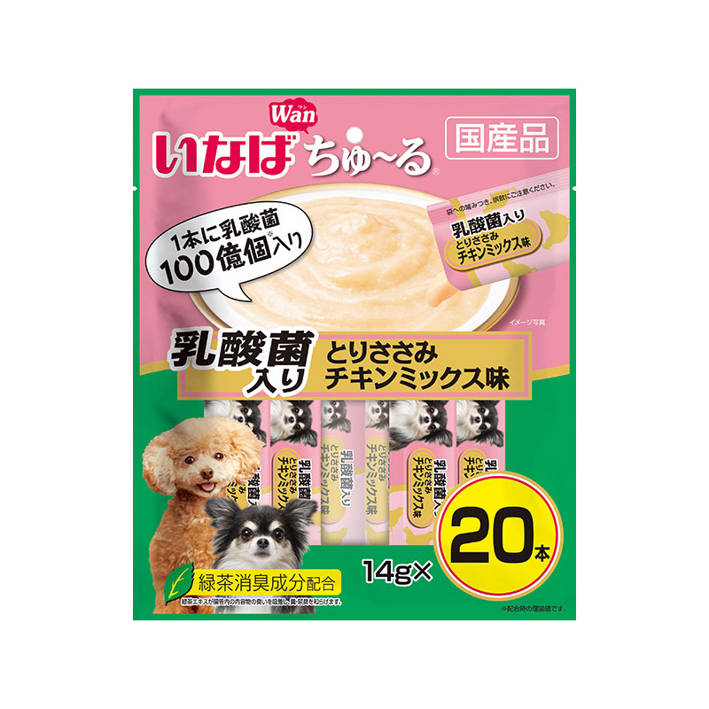 ［いなばペットフード］いなば ちゅ～る 乳酸菌入り とりささみチキンミックス味 14g×20本入