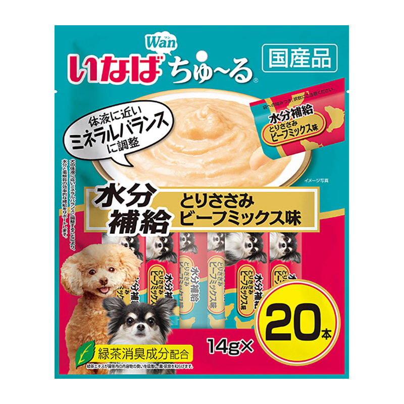 ［いなばペットフード］いなば ちゅ～る 水分補給 とりささみ ビーフミックス味 14g×20本入