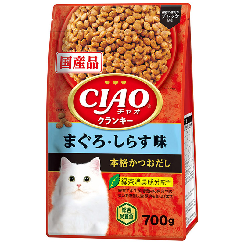 ［いなばペットフード］CIAOクランキー まぐろ・しらす味 本格かつおだし 700g　【5月特価】