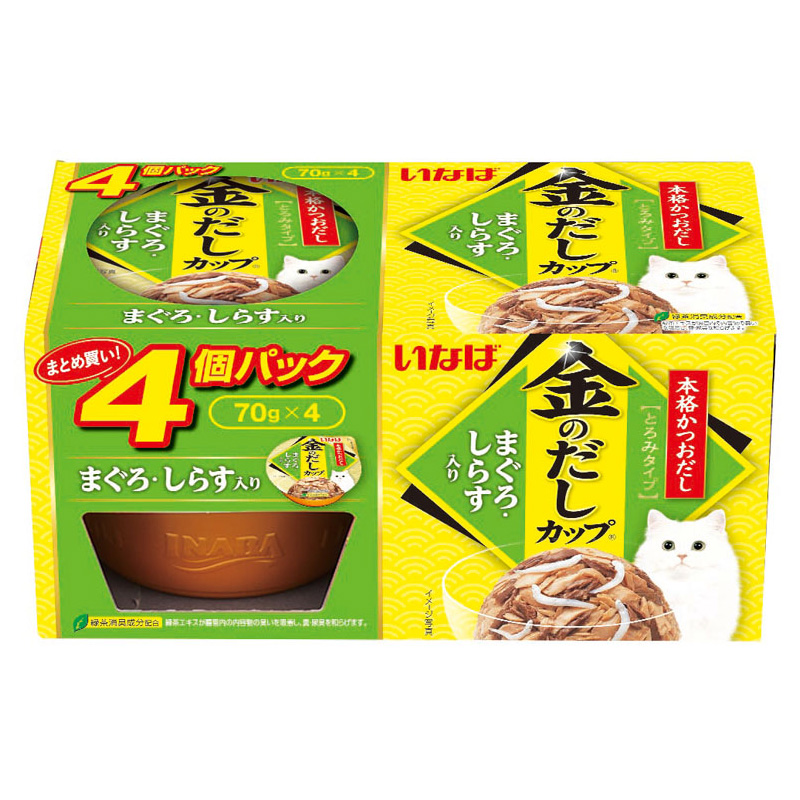 [いなばペットフード] 金のだし カップ まぐろ・しらす入り 70g×4個 4IMC134