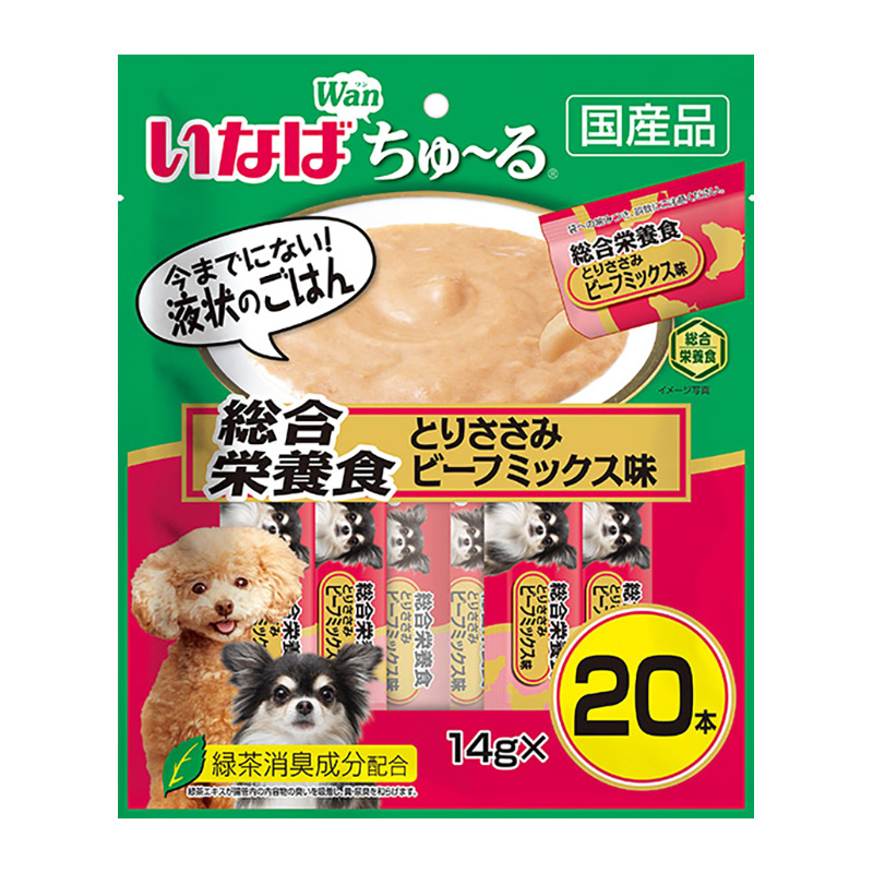 [いなばペットフード(直送)] いなば ちゅ～る 総合栄養食 とりささみ ビーフミックス味 14g×20本 ※メーカー直送 ※発注単位・最低発注数量(混載50ケース以上)にご注意下さい