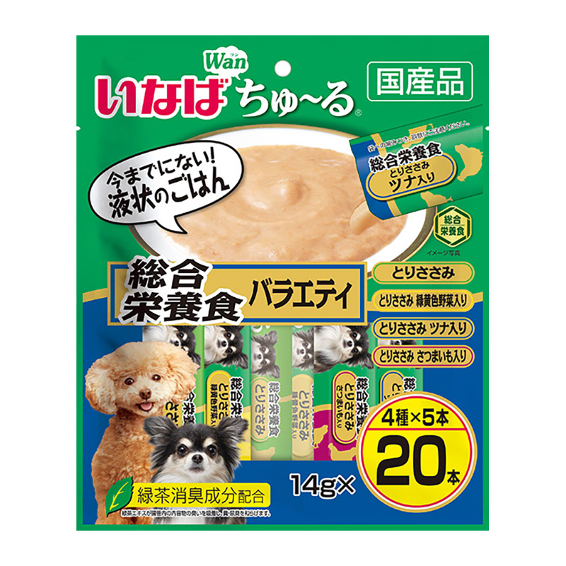 [いなばペットフード] いなば Wanちゅ～る 総合栄養食バラエティ 14g×20本　【メーカーフェア】