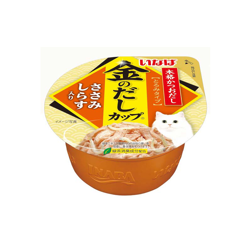 ［いなばペットフード(直送)］金のだし カップ ささみ しらす入り 70g IMC-145 ※メーカー直送 ※発注単位・最低発注数量(混載50ケース以上)にご注意下さい