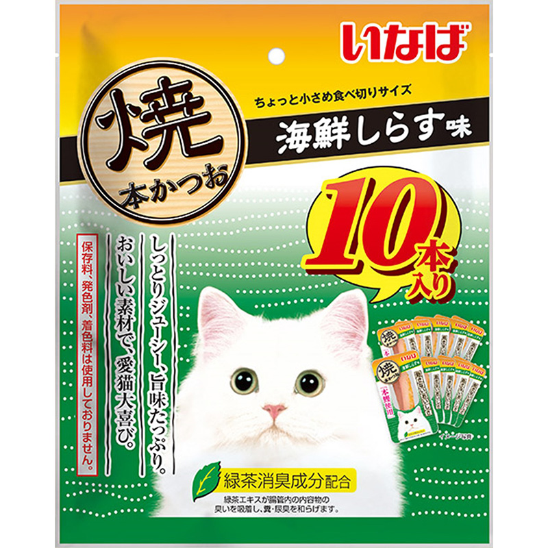 ［いなばペットフード］いなば 焼本かつお 海鮮しらす味 10本入り